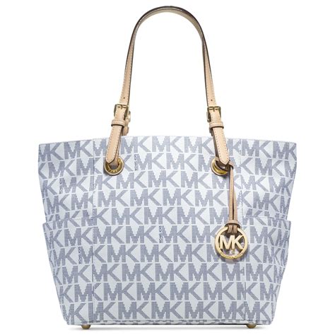 michael michael kors signature tote navy|michael kors signature canvas tote.